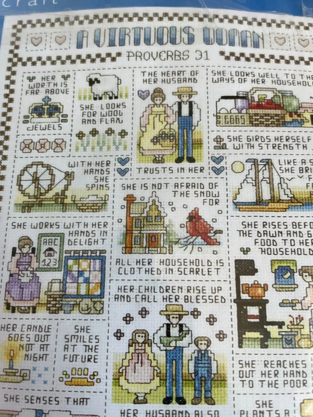 Virtuous Woman’ Counted Cross Stitch Kit 021-1401 Spectrum Crafts Vintage